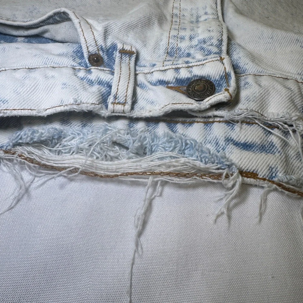 Vintage Levis 505 Orange Tab Acid Wash Denim Shorts USA Made Cut Offs W33 L00